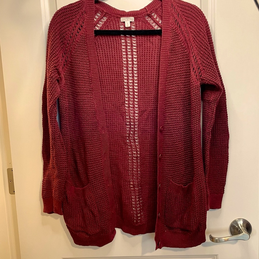 bp- Maroon Knit Cardigan, size m